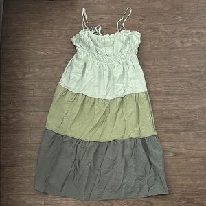 Madewell Sophia Tiered Midi Dress Sepia